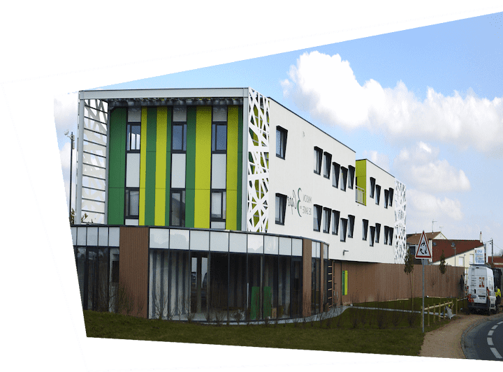 Maison de santé – Château-d’Olonne Façade moderne de la maison de santé des 3 caps à Château-d’Olonne